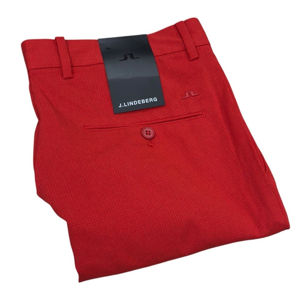 J. Lindeberg NEW Men's Size 30 Barbados Red Cherry Vent 9.5" Golf Chino Shorts‎